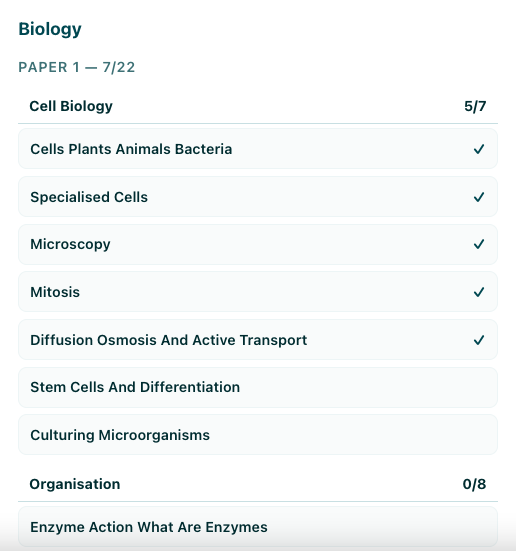 Progress tab